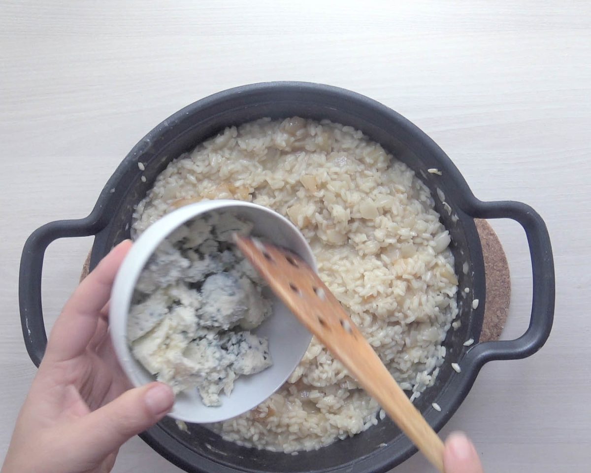 risotto de peras y gorgonzola paso 17