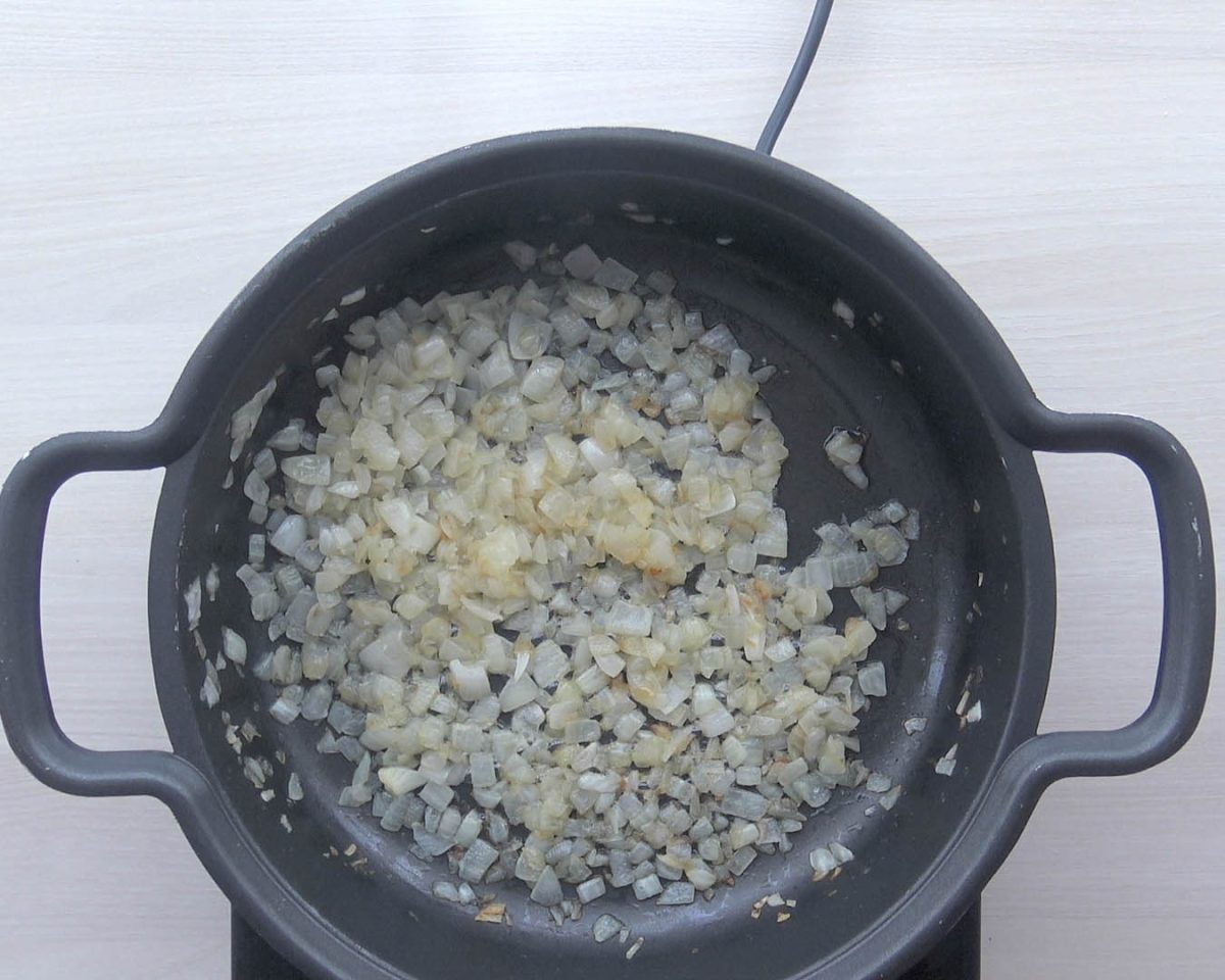risotto de peras y gorgonzola paso 7