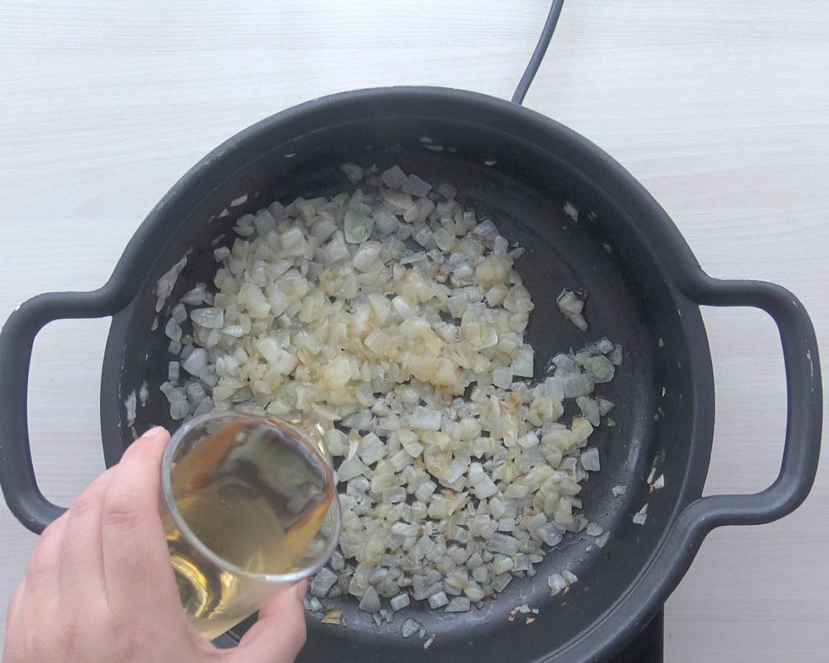 risotto de peras y gorgonzola paso 8