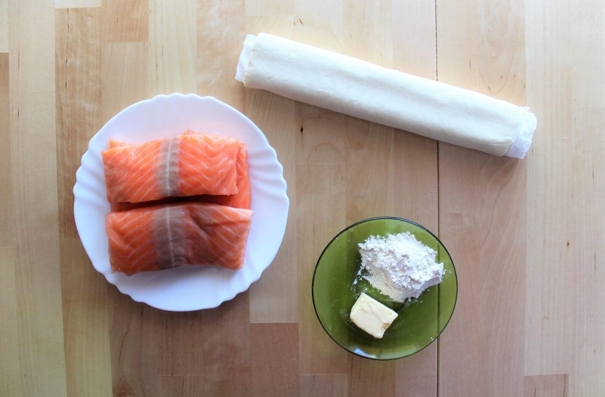 salmón en hojaldre paso 1