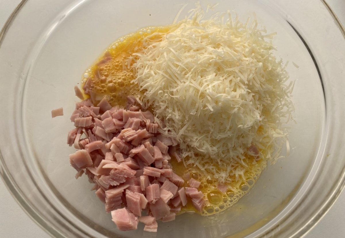 Quiche de jamón y queso con champiñones paso a paso