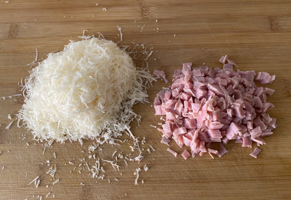 Quiche de jamón y queso con champiñones paso a paso
