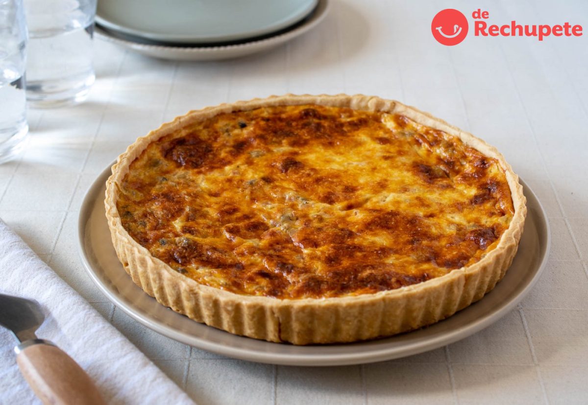 Quiche de jamón y queso con champiñones paso a paso