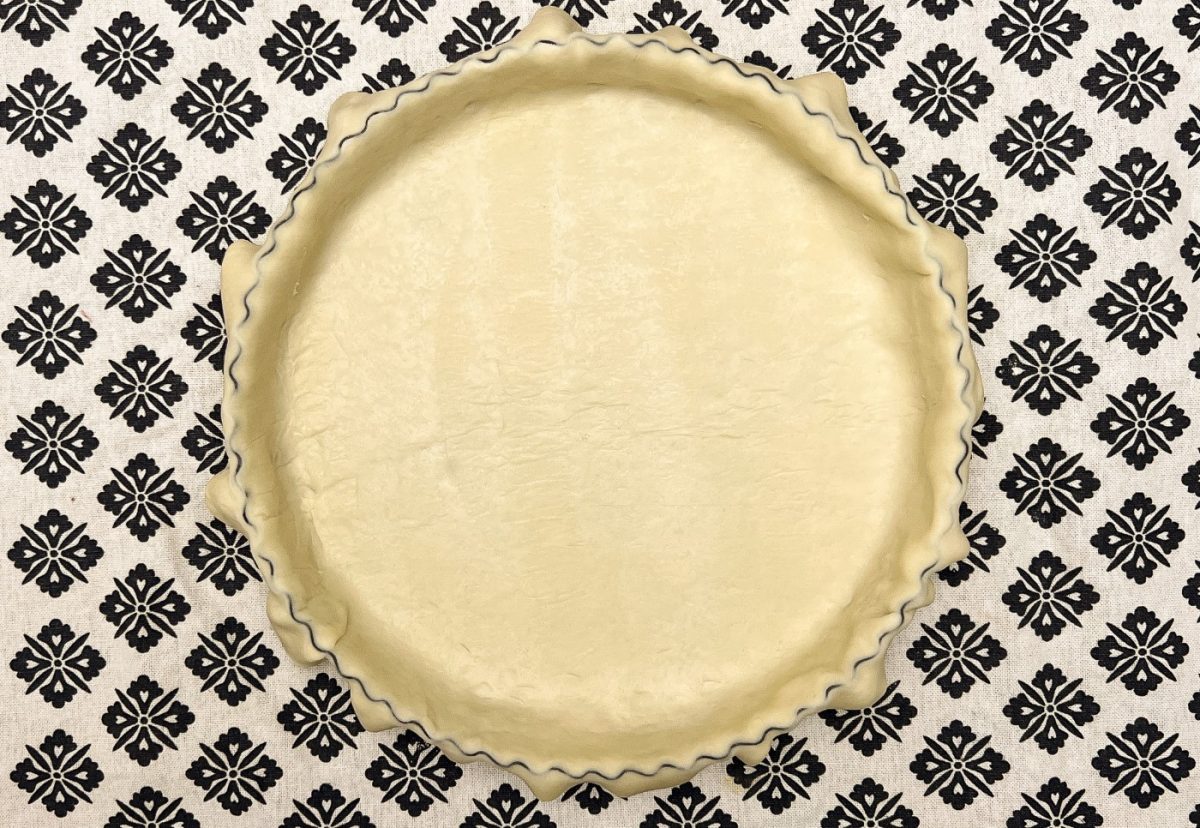 Quiche de merluza y salmón con langostinos