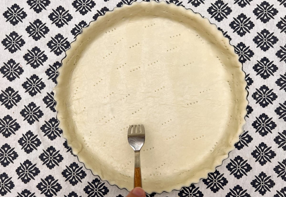 Quiche de merluza y salmón con langostinos