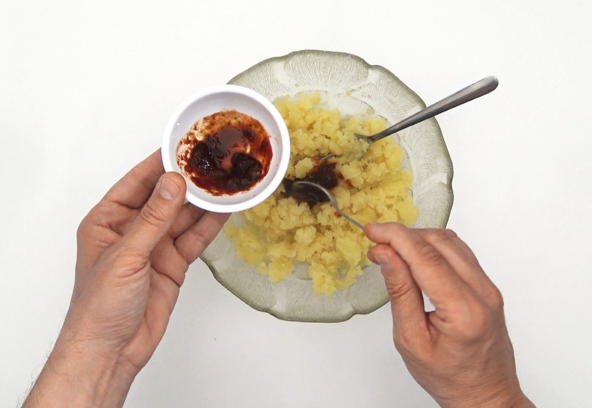 Rin ran de bacalao. Receta tradicional con pimientos y patata