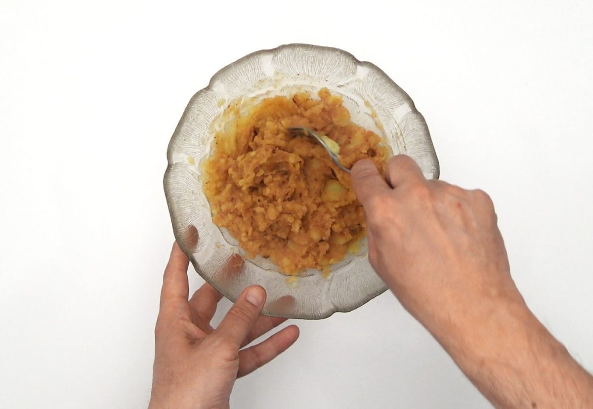 Rin ran de bacalao. Receta tradicional con pimientos y patata