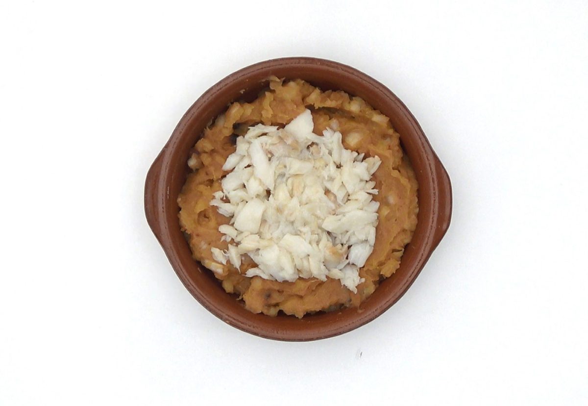 Rin ran de bacalao. Receta tradicional con pimientos y patata
