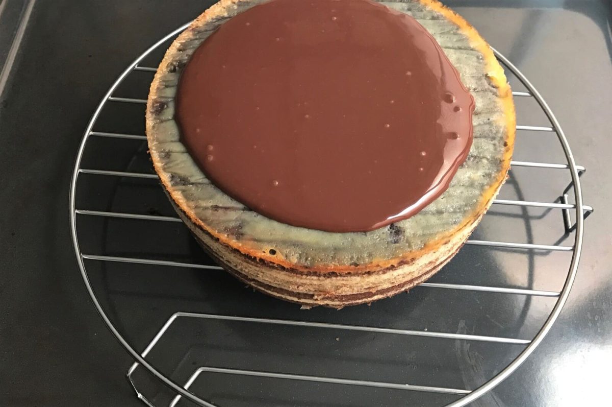 bizcocho rayado baumkuchen paso 15