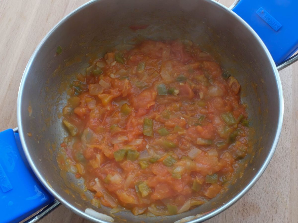 navajas en salsa de tomate paso 7