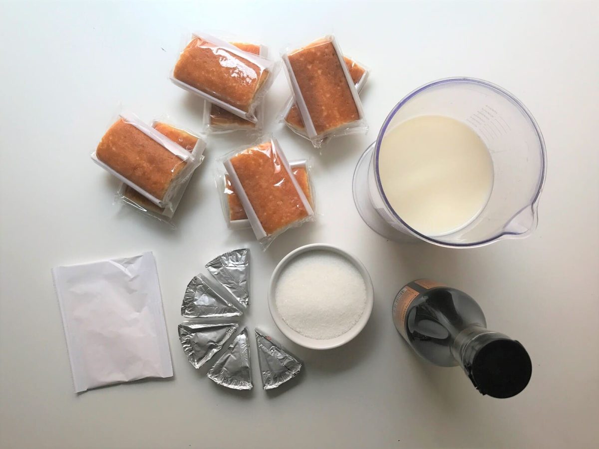 pastel de queso con sobaos paso 1