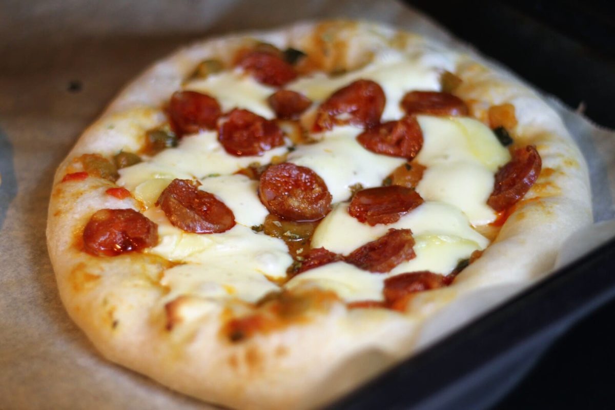 pizza de chorizo paso 7