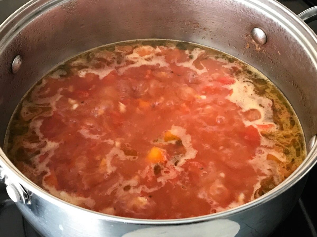 sopa de tomate paso 5