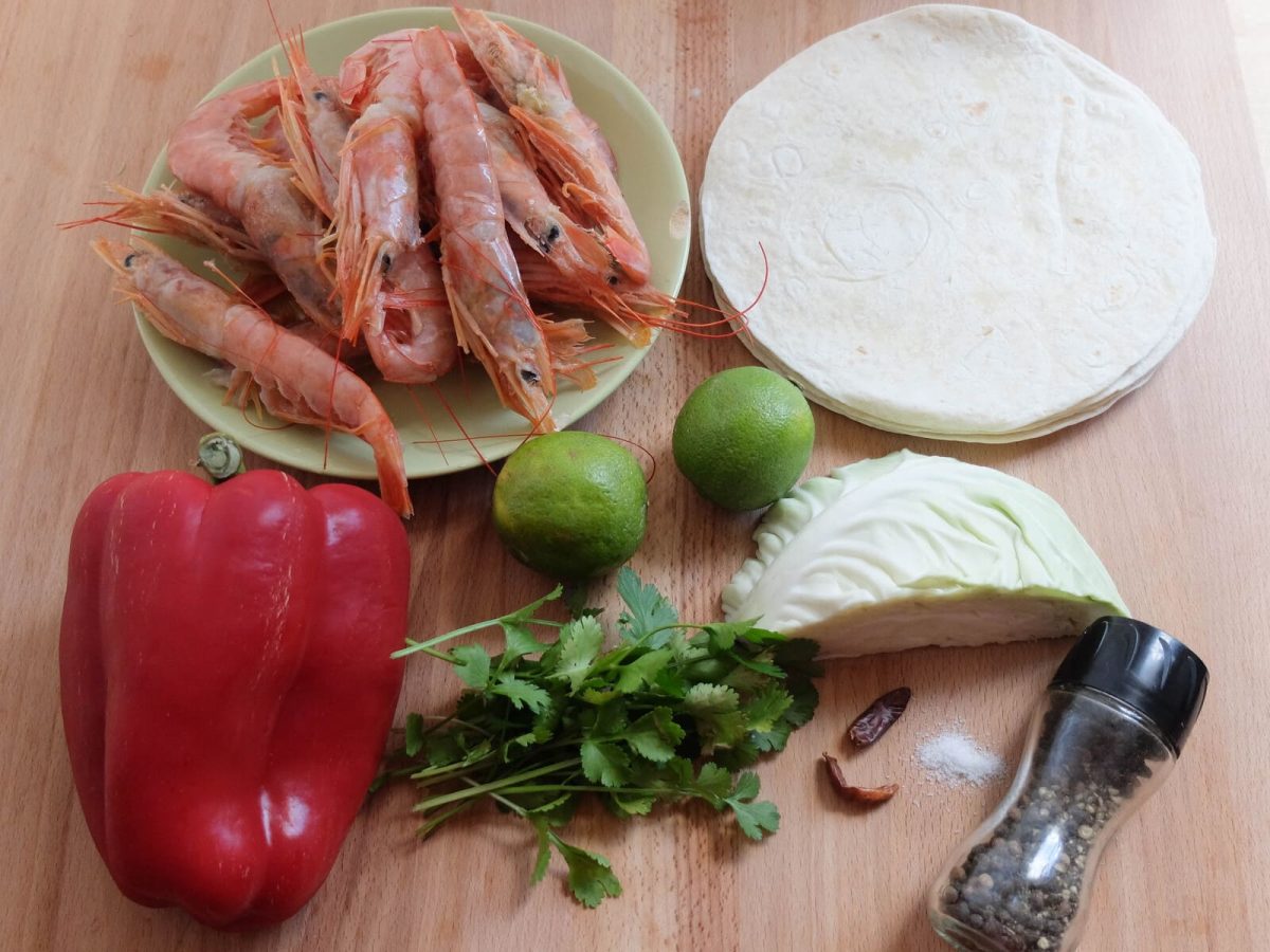 tacos de langostinos paso 1