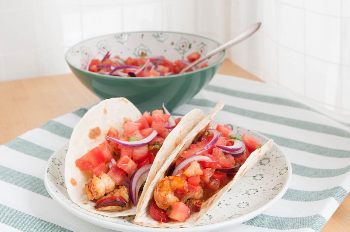 tacos de langostinos paso 13