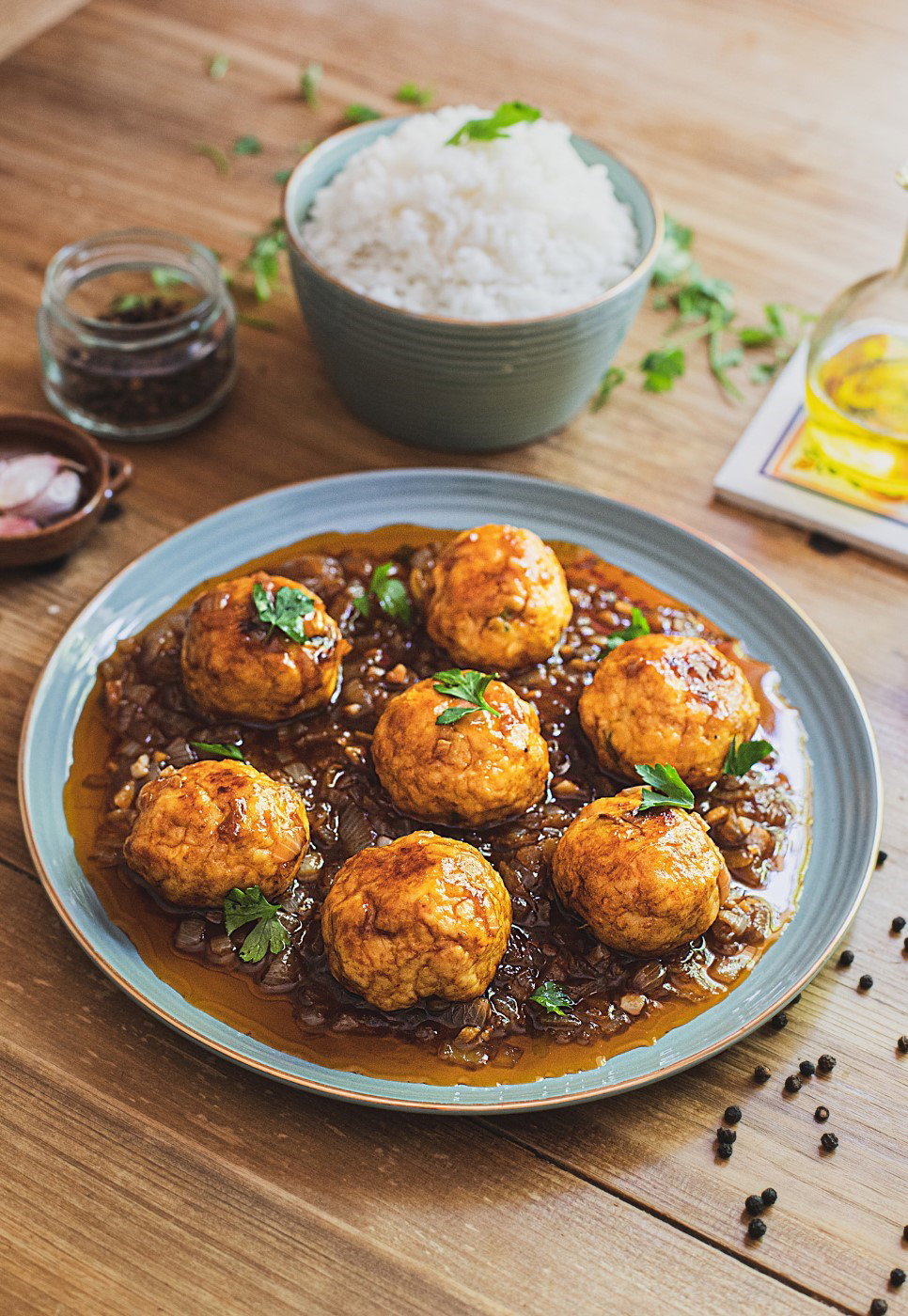 Albóndigas de pollo en salsa española paso a paso