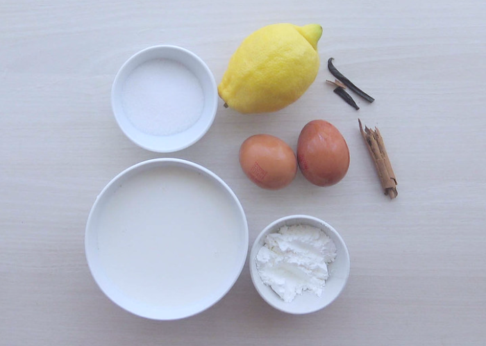 Buñuelos de viento: ingredientes de la crema pastelera