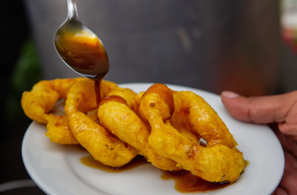 Picarones peruanos con miel o jaraba de cachaza paso a paso