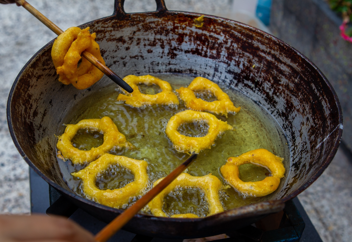 Picarones peruanos con miel o jaraba de cachaza paso a paso