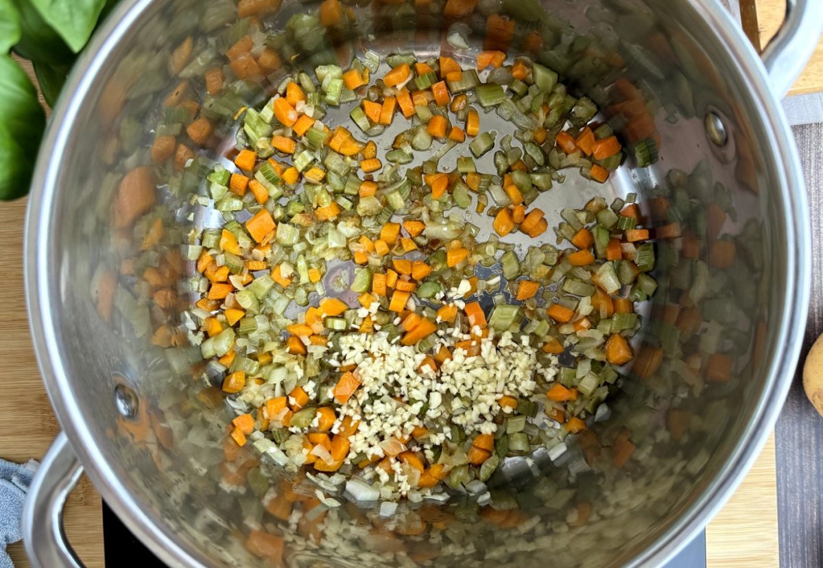 Sopa minestrone con mafalda corta. Un clásico de la cocina italiana