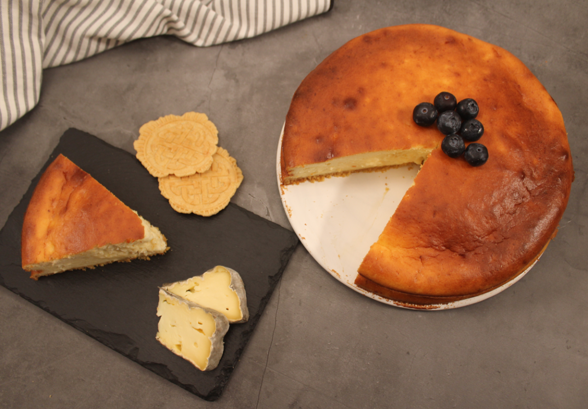 Tarta de queso al horno. Receta fácil, muy esponjosa y con poco azúcar