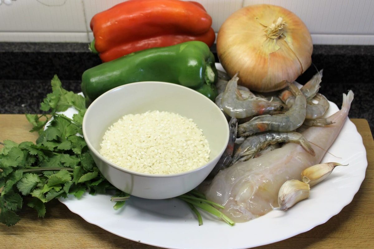 arroz de tamboril paso 1
