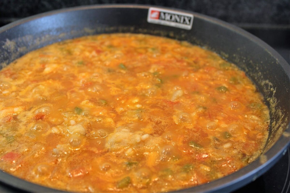 arroz de tamboril paso 8