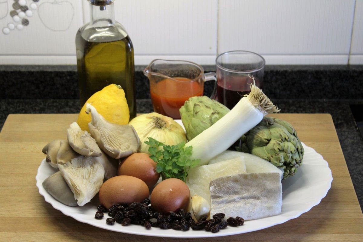 bacalao guisado con alcachofas paso 1