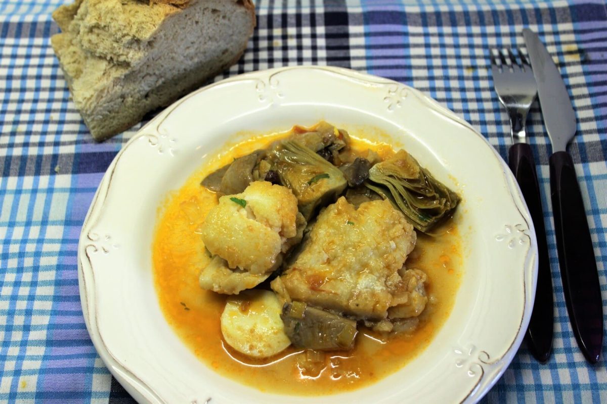 bacalao guisado con alcachofas paso 15