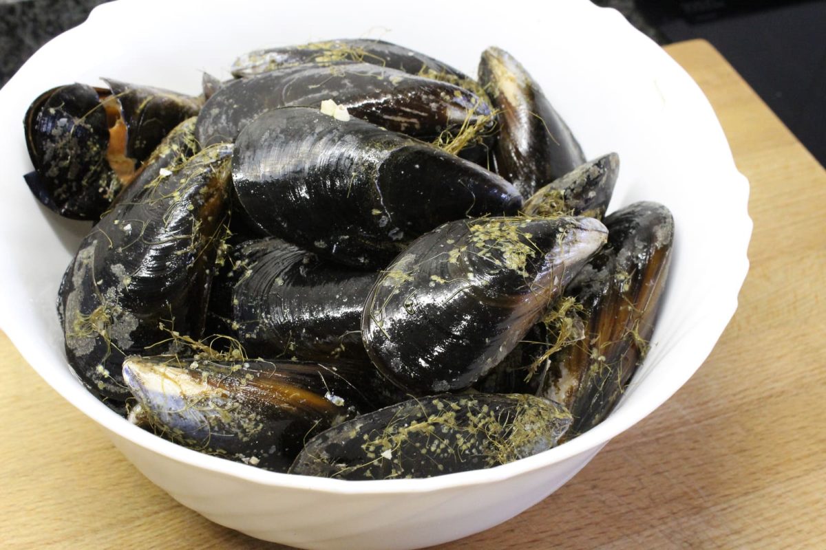 calabacines rellenos mejillones paso 2