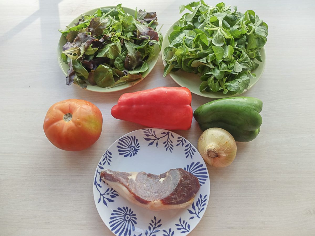 ensalada de jamón al curry paso 1