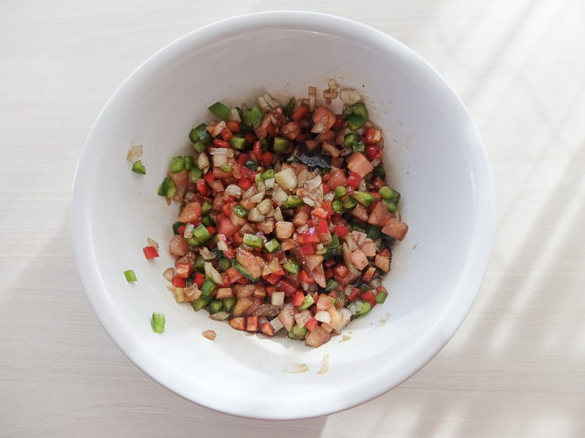ensalada de jamón al curry paso 6