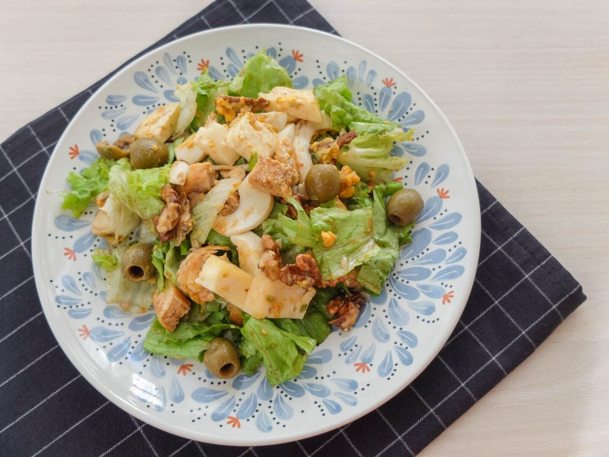 ensalada de pollo con queso de arza y nueces paso 14