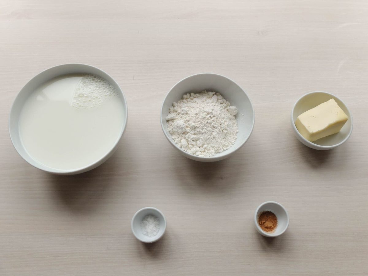 Receta de lasaña: ingredientes para bechamel
