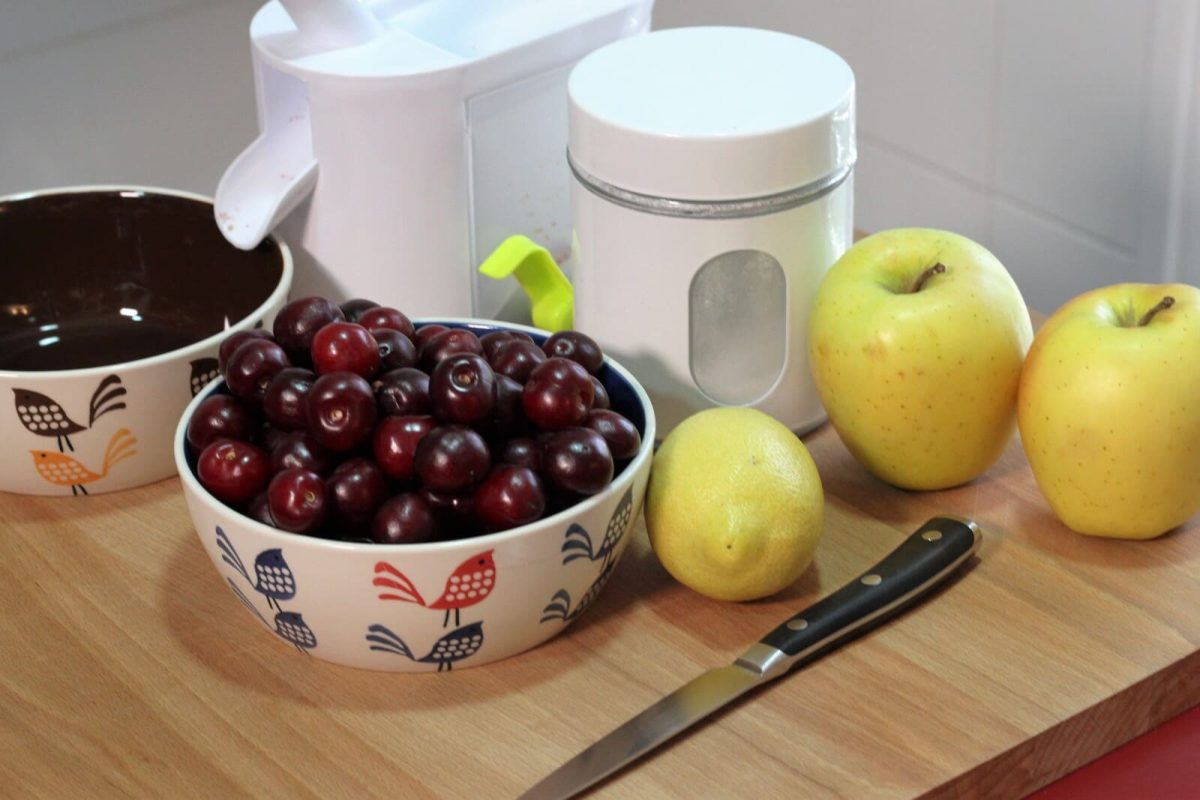 mermelada de cerezas paso 1