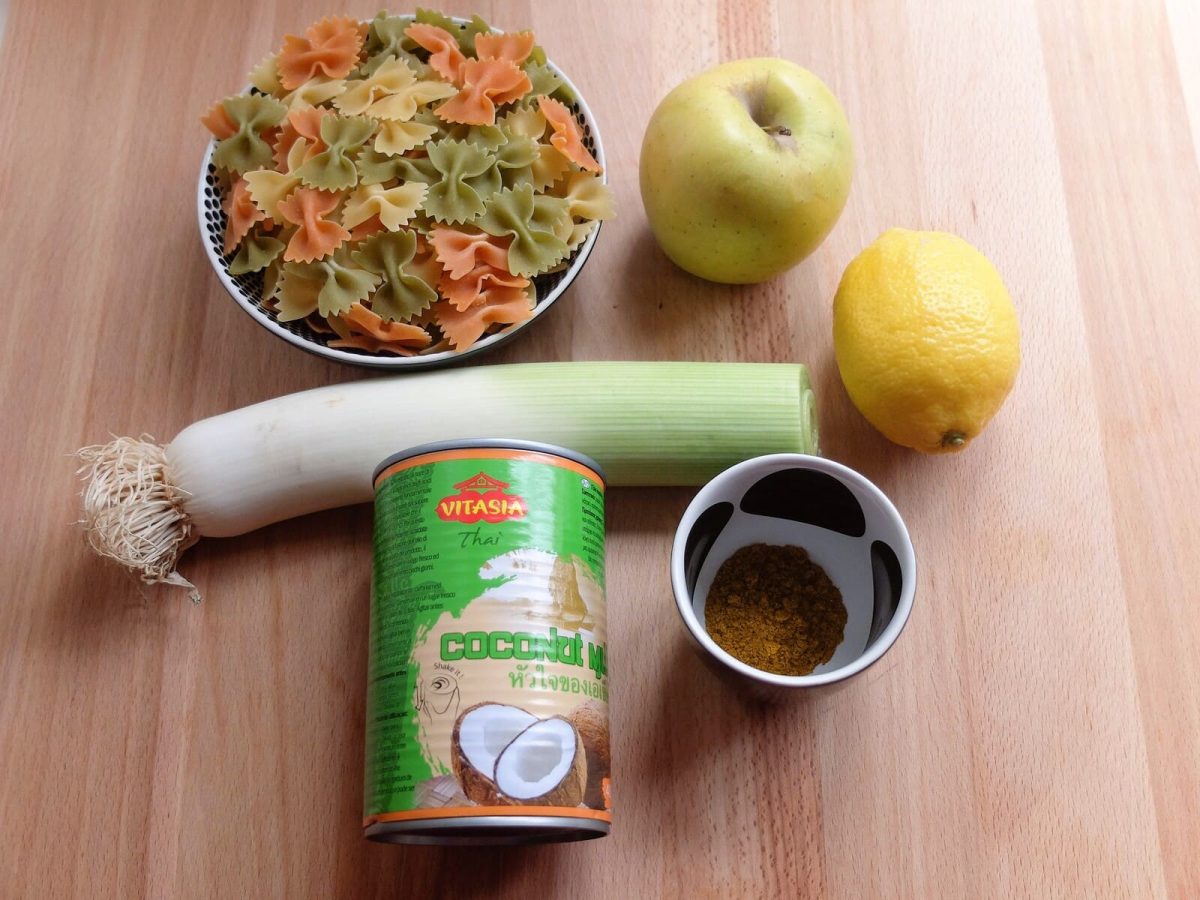 pasta manzana curry al limón paso 1