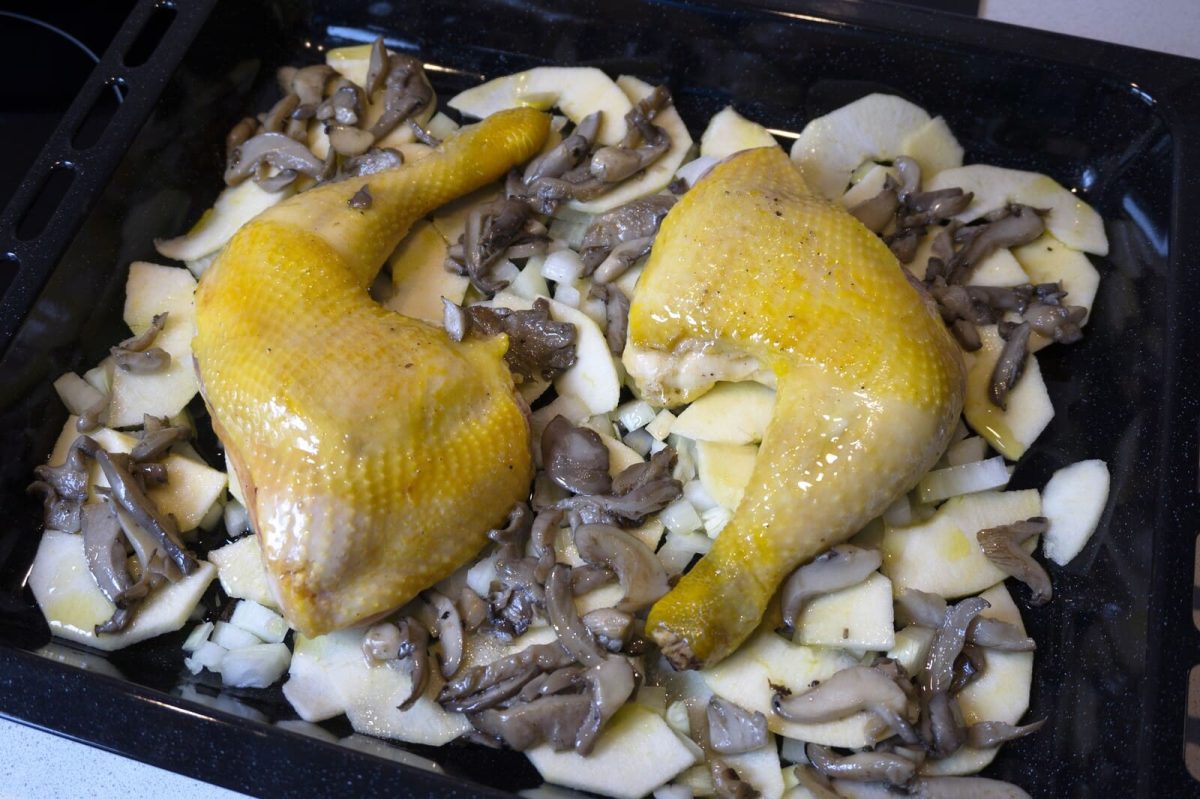 pollo asado con manzana y setas paso 14