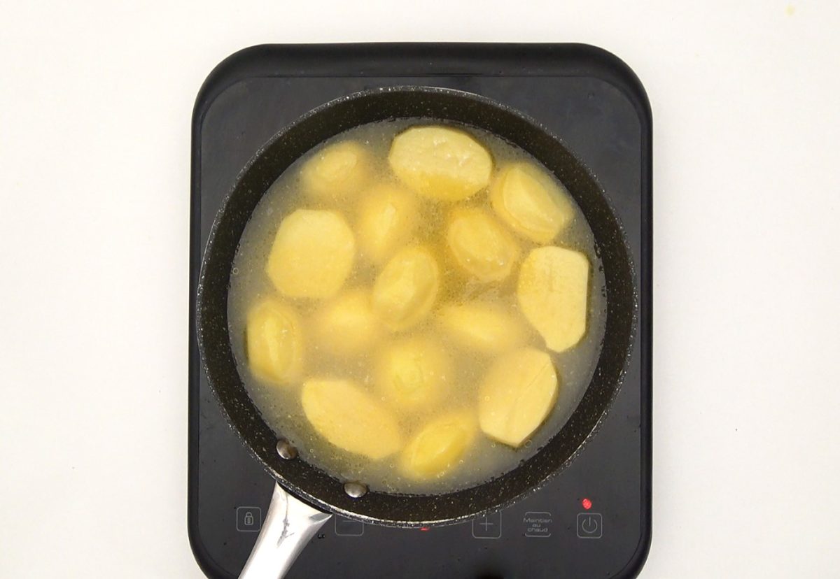 Rape rebozado con patatas a la sidra