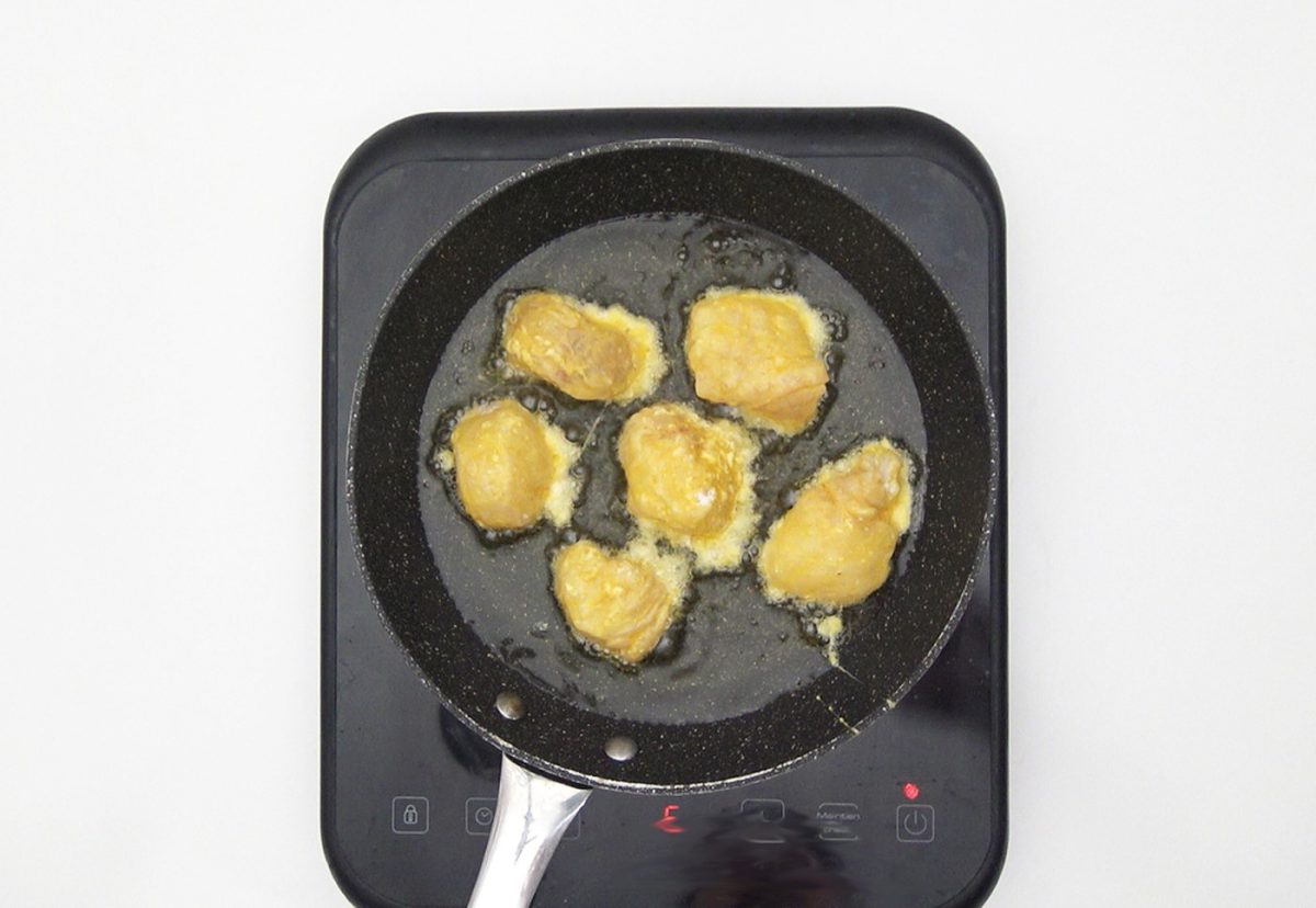 Rape rebozado con patatas a la sidra