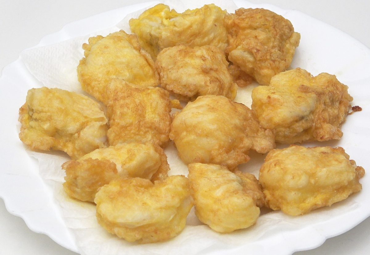 Rape rebozado con patatas a la sidra