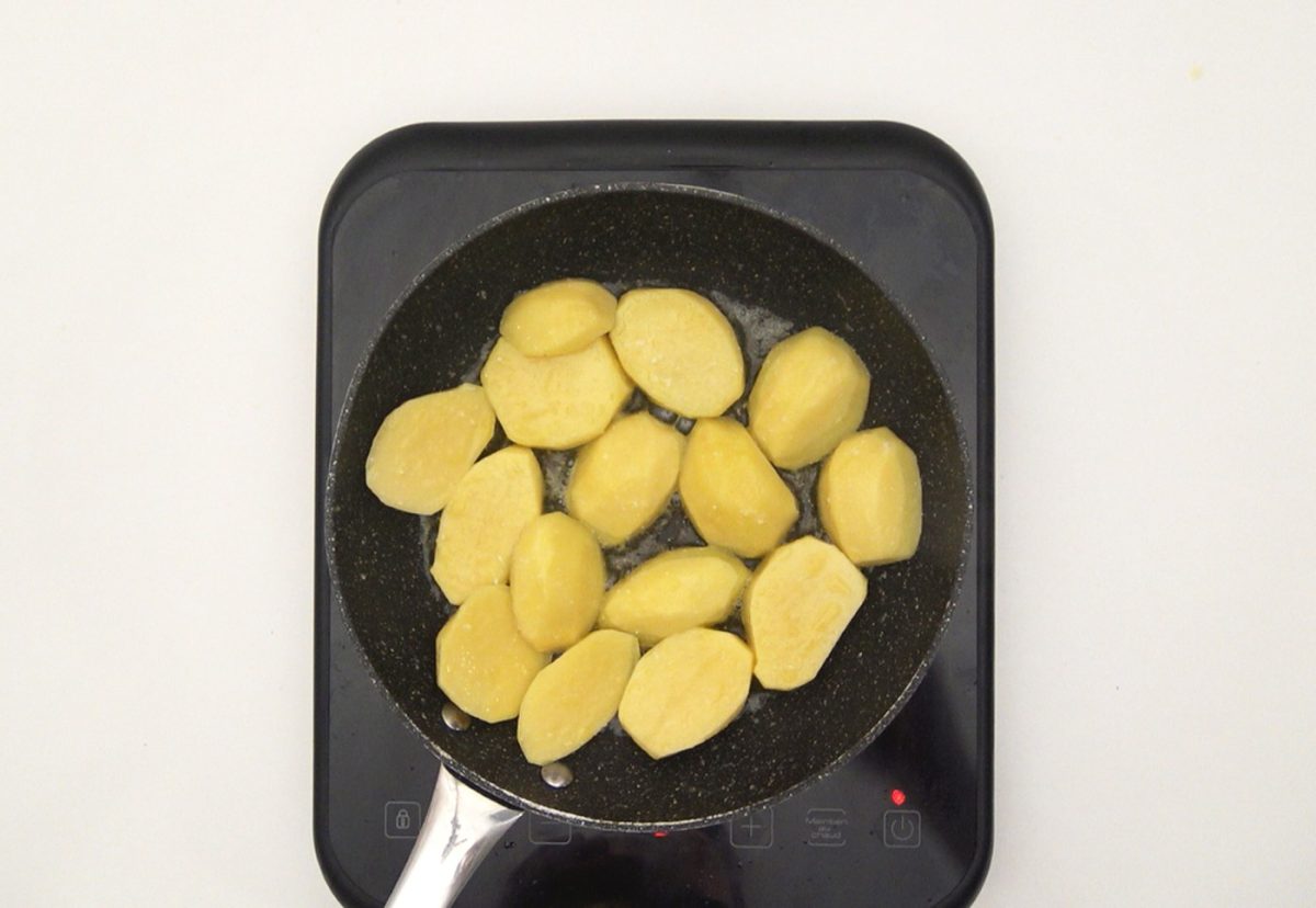 Rape rebozado con patatas a la sidra