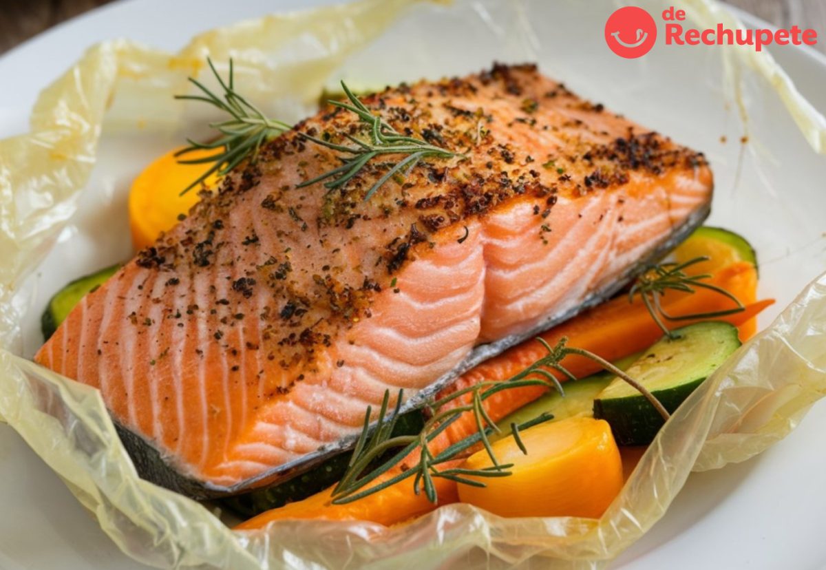 Salmón al papillote en la freidora de aire