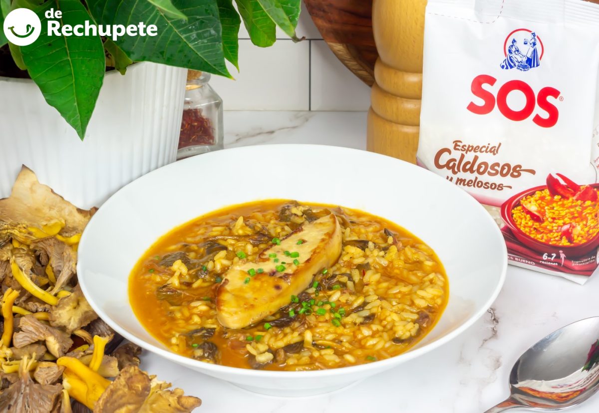 Arroz con setas y foie. Una receta fácil paso a paso