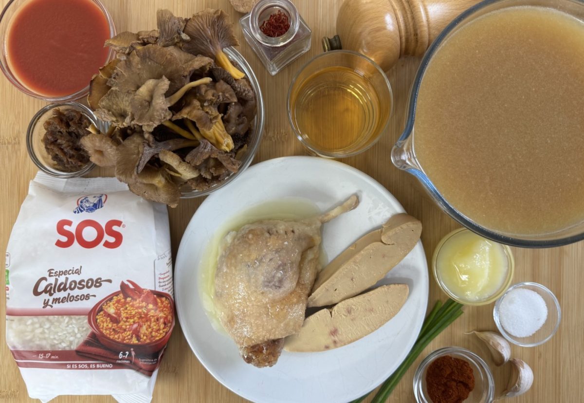 Arroz con setas y foie. Una receta fácil paso a paso