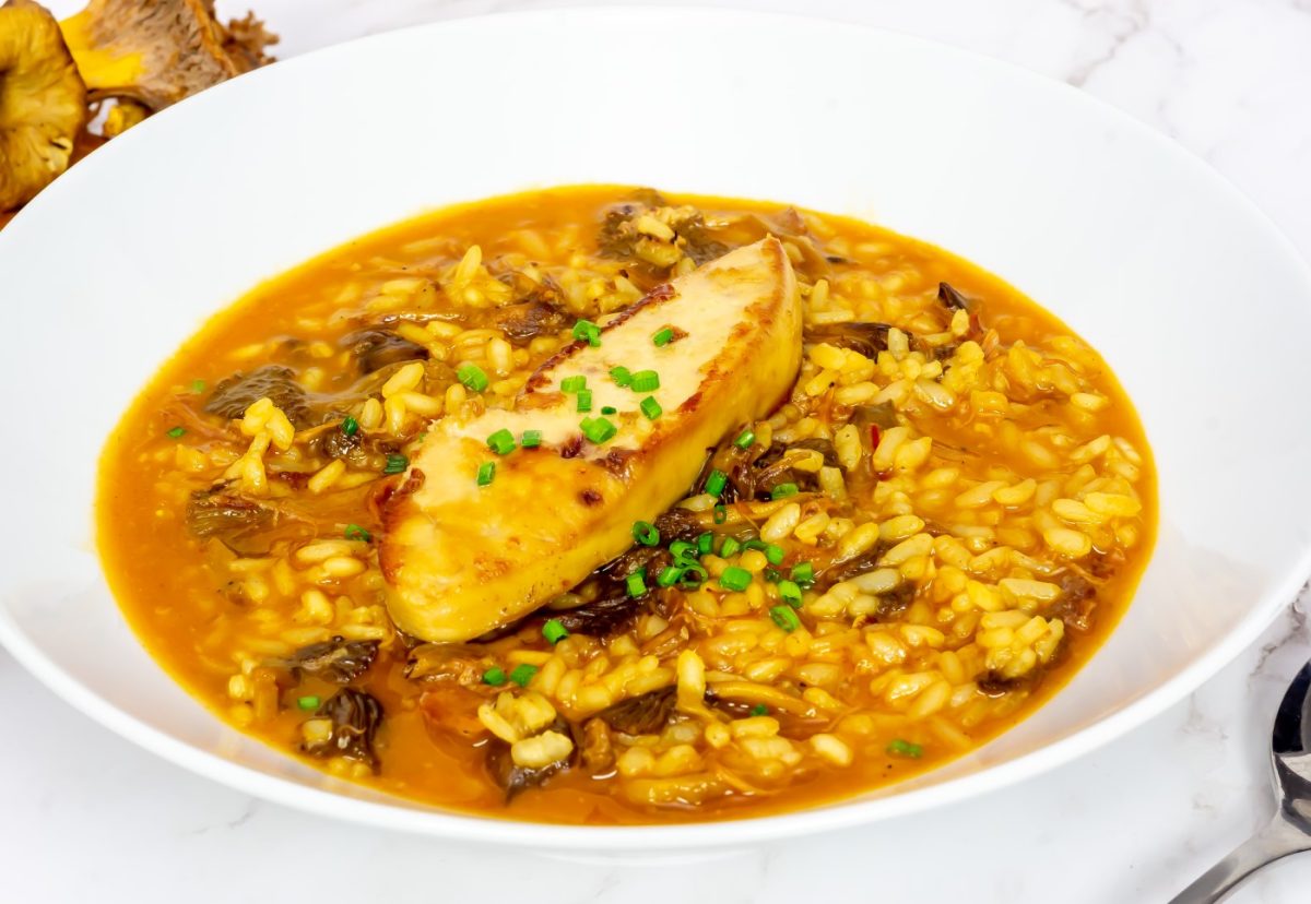 Arroz con setas y foie. Una receta fácil paso a paso