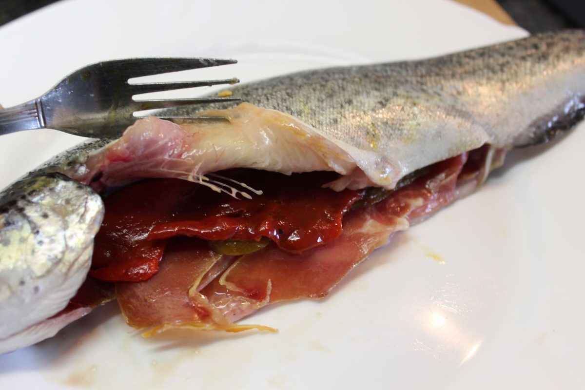 trucha rellena con jamón paso 5