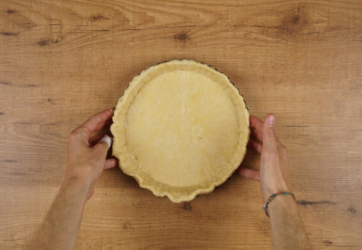 Quiche de espinacas y queso de cabra con masa quebrada casera