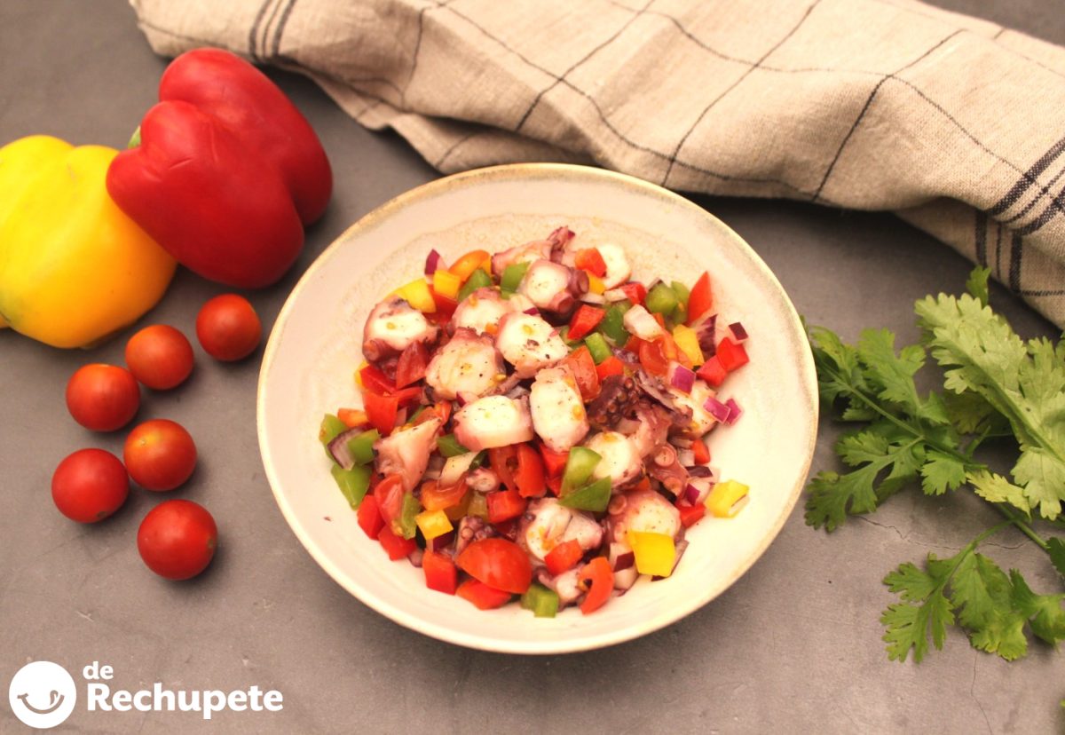 Ensalada de pulpo con verduras. Una receta saludable y sencilla