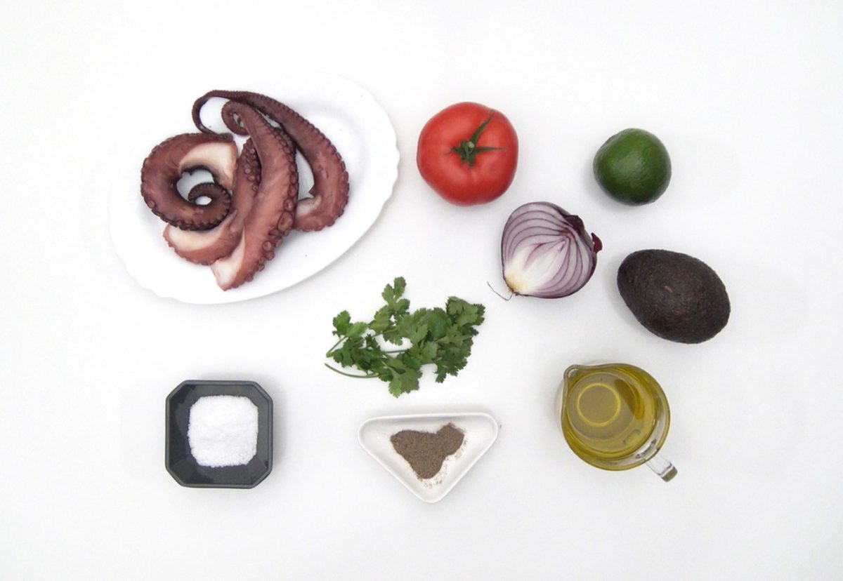 Ensalada de pulpo y aguacate paso a paso