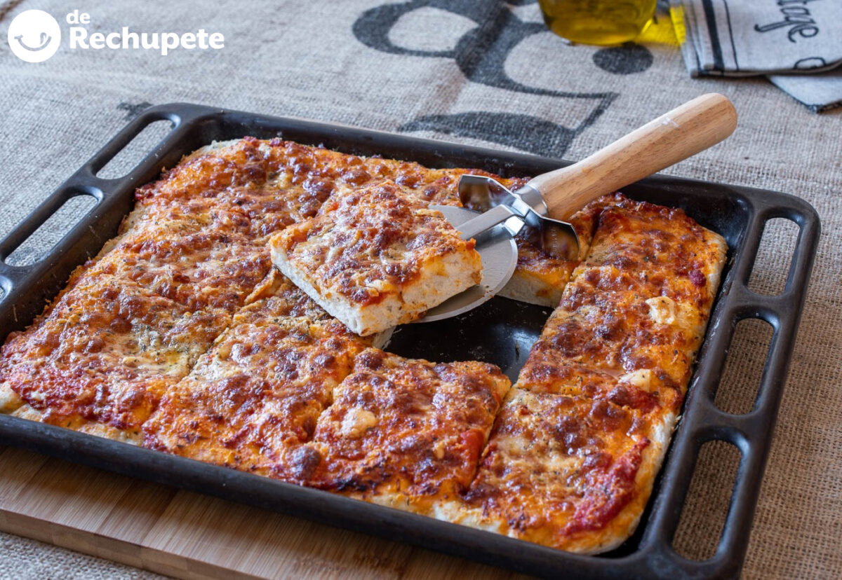 Pizza al taglio. Una receta ideal para compartir y disfrutar